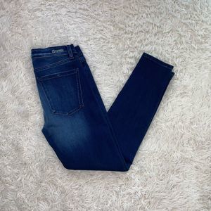 Acynetic Women's Mia Blue Mid-Wash Mid-Rise Skinny Ankle Faded Denim Jeans Sz 28